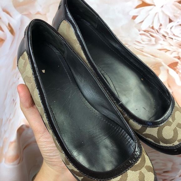 Coach true flats signature c brown comfort sole - Picture 5 of 7